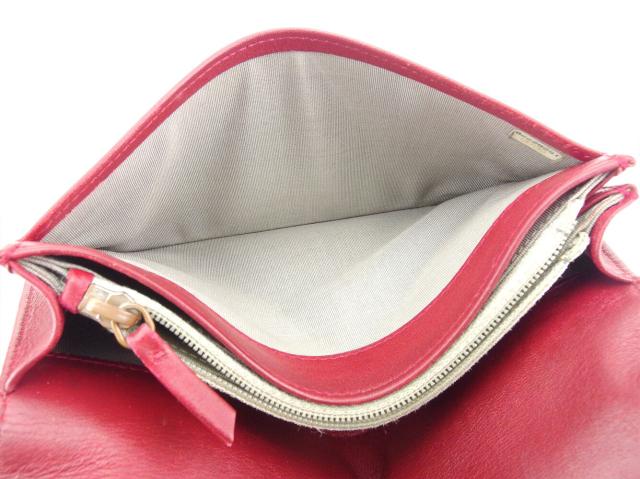 シャネル CHANEL 長財布セブルガ ココマーク レッド シルバー レディース 中古_8