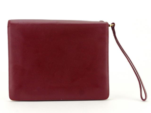 【BIGお買い物ラリー★30%OFFセール中】カルティエ CARTIER クラッチバッグマストライン ボルドー ゴールド レディース 中古