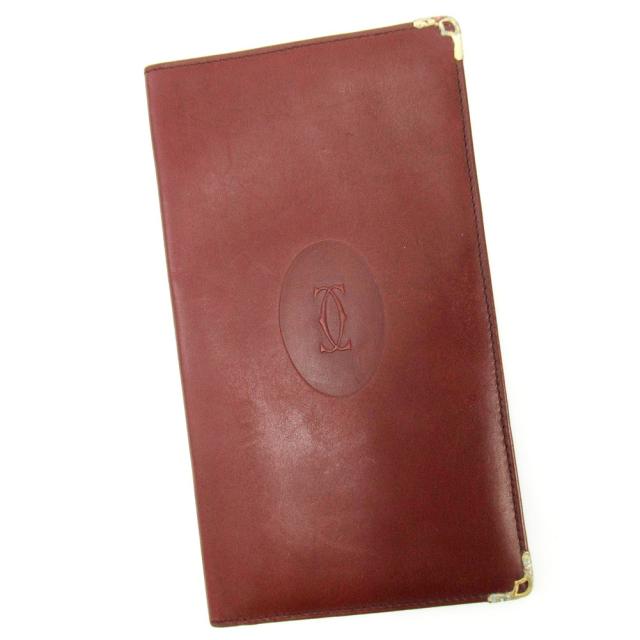 【BIGお買い物ラリー★30%OFFセール中】カルティエ CARTIER 札入れマストライン ボルドー レディース 中古