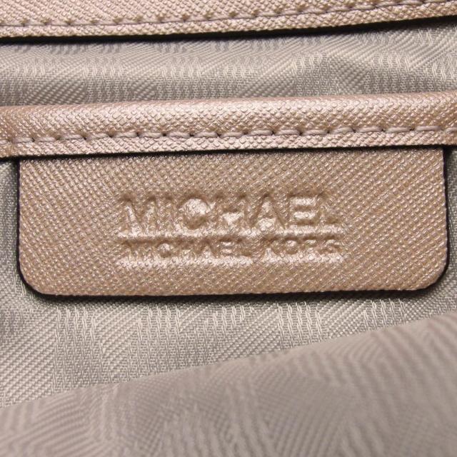 【BIGお買い物ラリー★30%OFFセール中】マイケルコース Michael Kors トートバッグロゴ MKサークルロゴチャーム付き ピンク ベージュ レディース 中古 マイケルコース Michael Kors トートバッグロゴ MKサークルロゴ