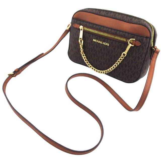 マイケルコース Michael Kors ショルダーバッグMKシグネチャー JET SET ITEM ブラウン ベージュ レディース 中古_2