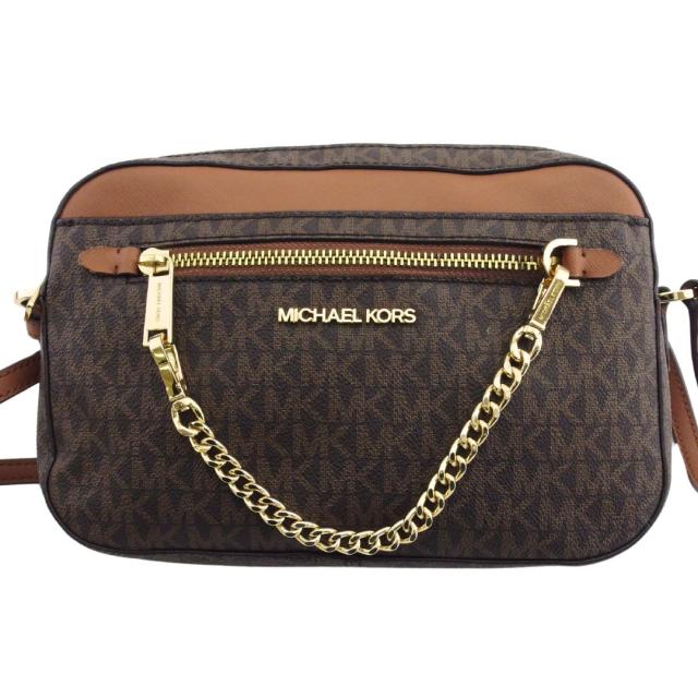 マイケルコース Michael Kors ショルダーバッグMKシグネチャー JET SET ITEM ブラウン ベージュ レディース 中古_10
