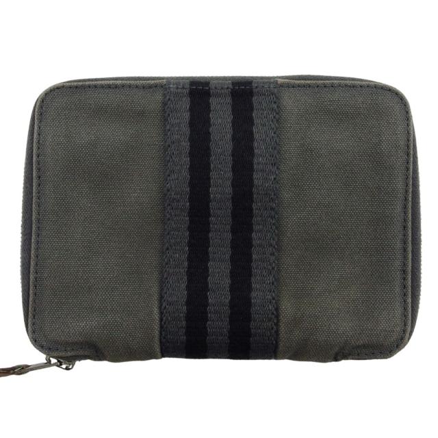 【BIGお買い物ラリー★30%OFFセール中】エルメス HERMES 二つ折り財布フールトゥ パースPM グレー 灰色 ブラック レディース 中古
