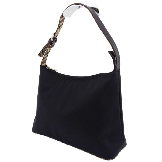 【BIGお買い物ラリー★30%OFFセール中】バーバリーブルーレーベル BURBERRY BLUE LABEL ショルダーバッグチェックパイピング ブラック ブラウン系 レディース 中古
