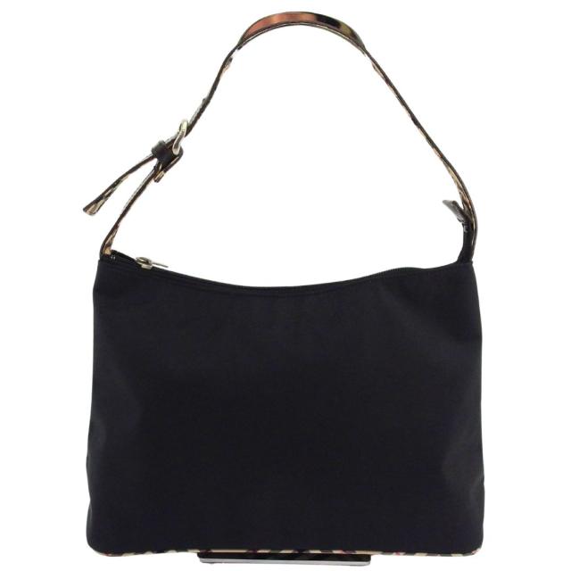 【30％OFF★週末タイムSALE】バーバリーブルーレーベル BURBERRY BLUE LABEL ショルダーバッグチェックパイピング ブラック ブラウン系 レディース 中古_1