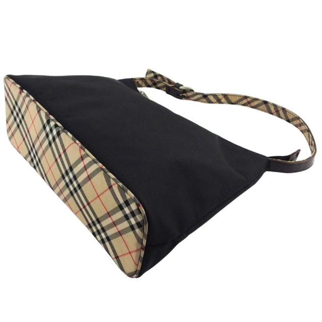 【30％OFF★週末タイムSALE】バーバリーブルーレーベル BURBERRY BLUE LABEL ショルダーバッグチェックパイピング ブラック ブラウン系 レディース 中古_3