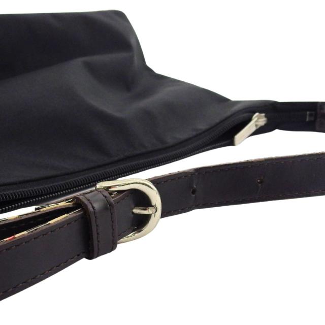 【30％OFF★週末タイムSALE】バーバリーブルーレーベル BURBERRY BLUE LABEL ショルダーバッグチェックパイピング ブラック ブラウン系 レディース 中古_9