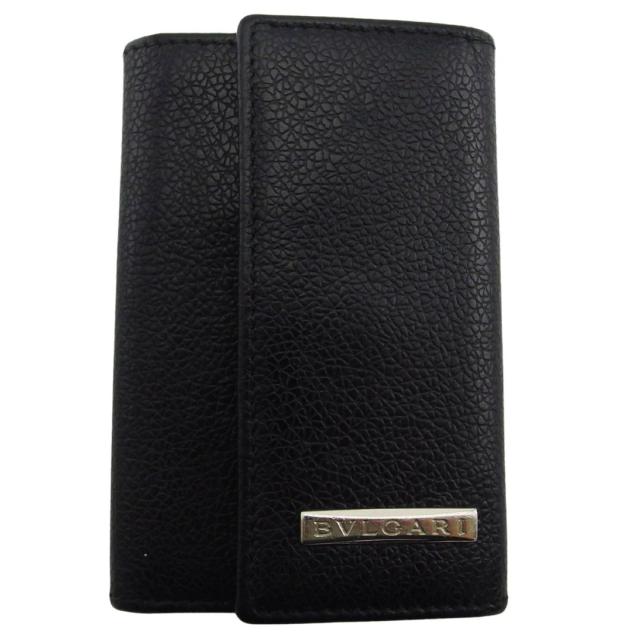 【BIGお買い物ラリー★30%OFFセール中】ブルガリ BVLGARI キーケースロゴプレート ブラック レディース 中古