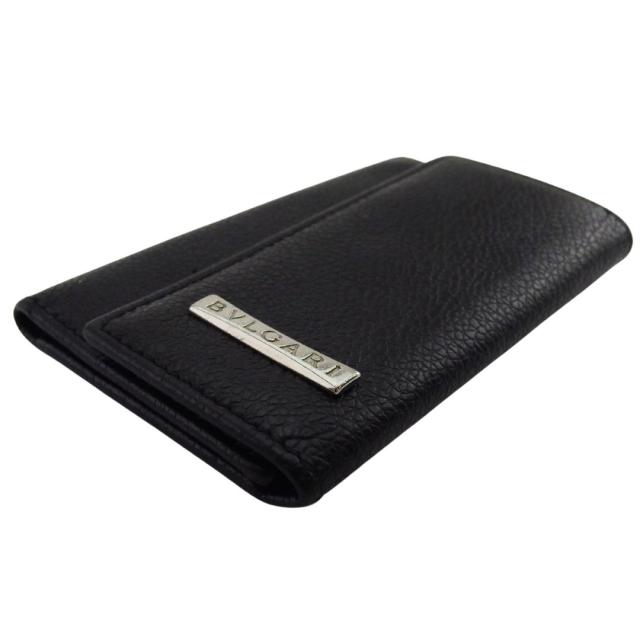 【30％OFF★週末タイムSALE】ブルガリ BVLGARI キーケースロゴプレート ブラック レディース 中古_3