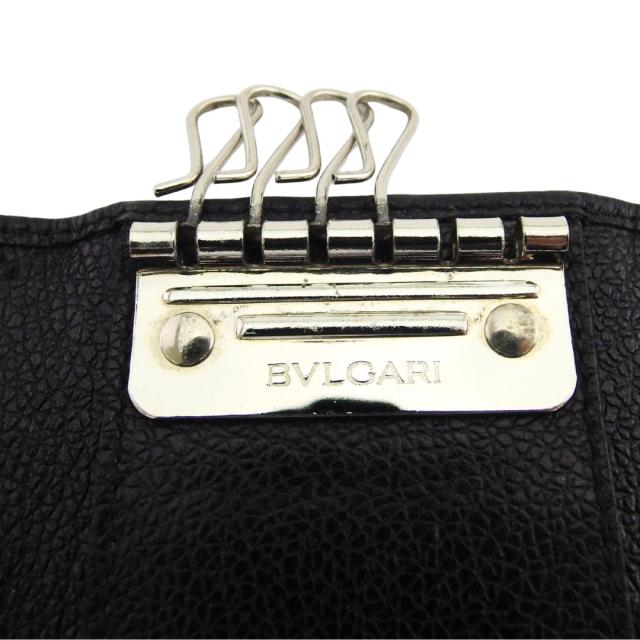 【30％OFF★週末タイムSALE】ブルガリ BVLGARI キーケースロゴプレート ブラック レディース 中古_5