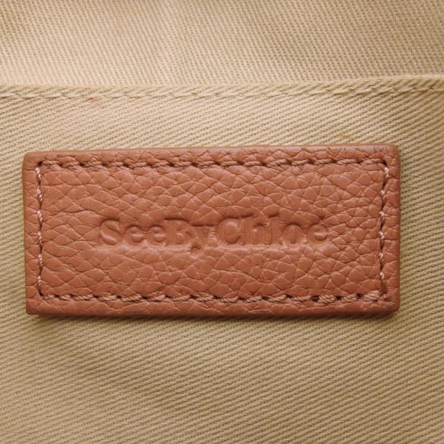シーバイクロエ SEE BY CHLOE ショルダーバッグハーフムーン ロゴプレート ハトメ ピンク レディース 中古_8