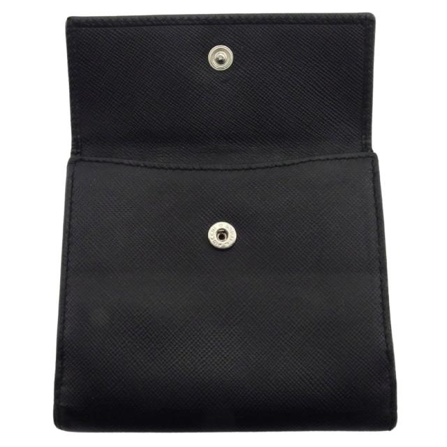 プラダ PRADA 二つ折り財布ロゴクリップ ブラック レディース 中古_4
