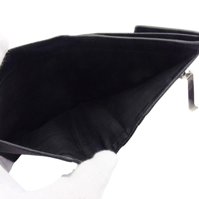 プラダ PRADA 二つ折り財布ロゴクリップ ブラック レディース 中古_6