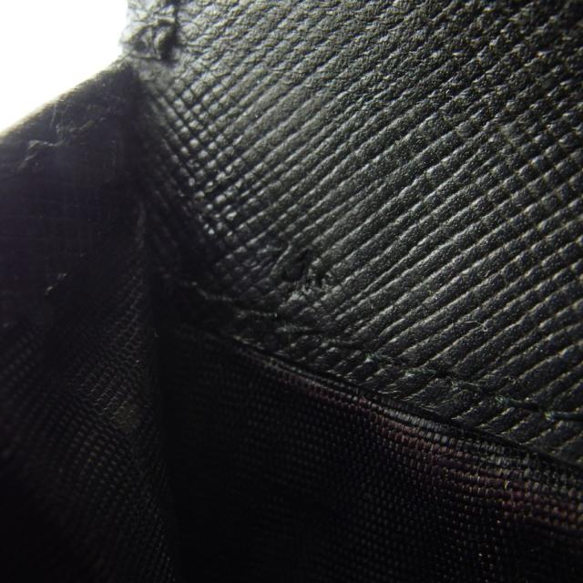 プラダ PRADA 二つ折り財布ロゴクリップ ブラック レディース 中古_9
