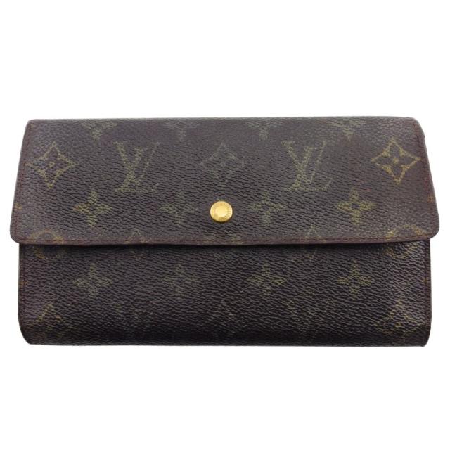 【BIGお買い物ラリー★30%OFFセール中】ルイ・ヴィトン LOUIS VUITTON 長財布モノグラム ポルトトレゾールインターナショナル ブラウン ベージュ レディース 中古