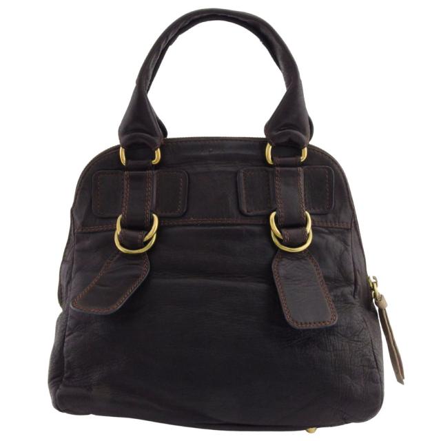 【30％OFF★週末タイムセール】クロエ Chloe トートバッグベイ ロゴプレート ステッチ ブラウン レディース 中古_1