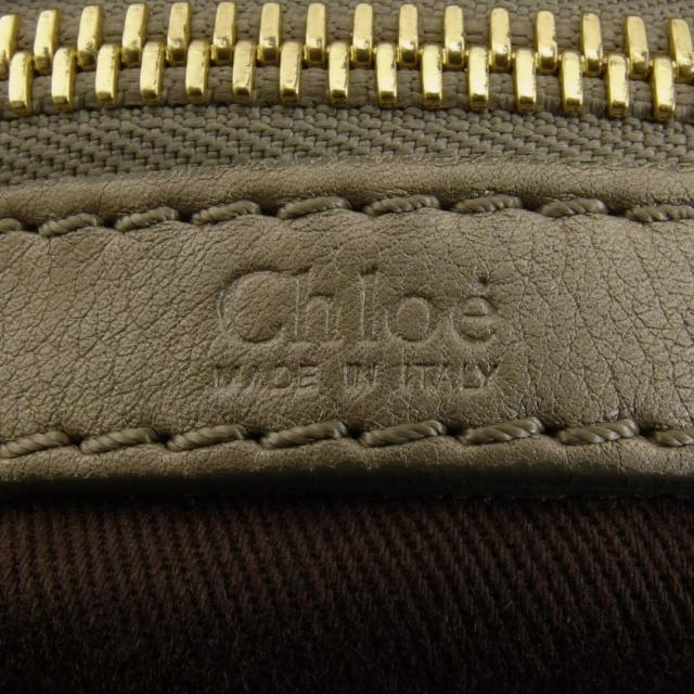【30％OFF★週末タイムセール】クロエ Chloe トートバッグベイ ロゴプレート ステッチ ブラウン レディース 中古_9
