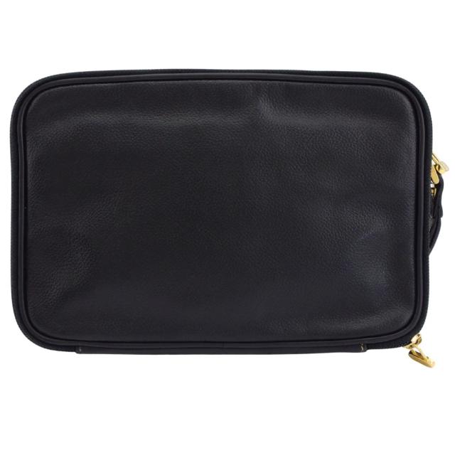 【30％OFF★土日ひと休み大売り出し】ダン吸血鬼 Dunhill クラッチバッグロゴプレート 黒いこと レディース 中古