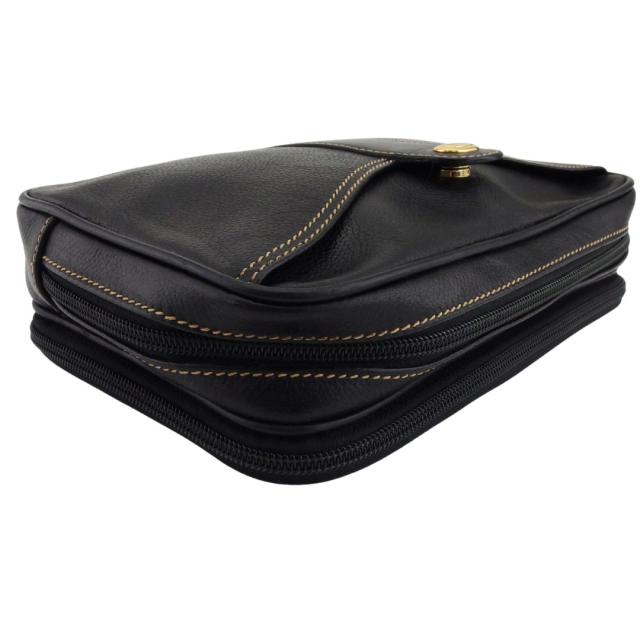 【30％OFF★土日ひと休み大売り出し】ダン吸血鬼 Dunhill クラッチバッグロゴプレート 黒いこと レディース 中古
