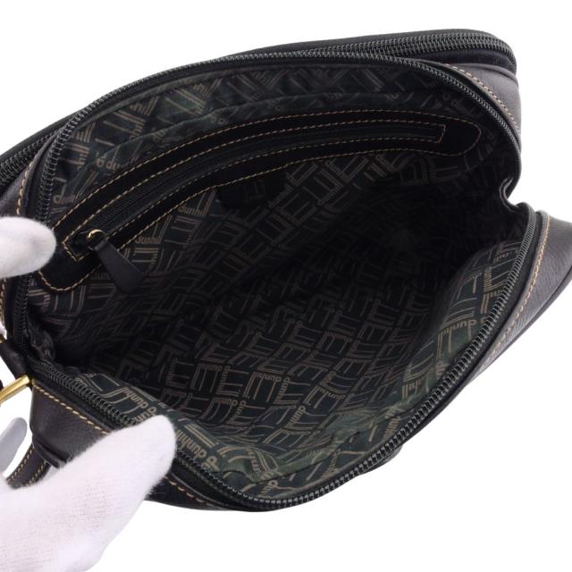【30％OFF★土日ひと休み大売り出し】ダン吸血鬼 Dunhill クラッチバッグロゴプレート 黒いこと レディース 中古