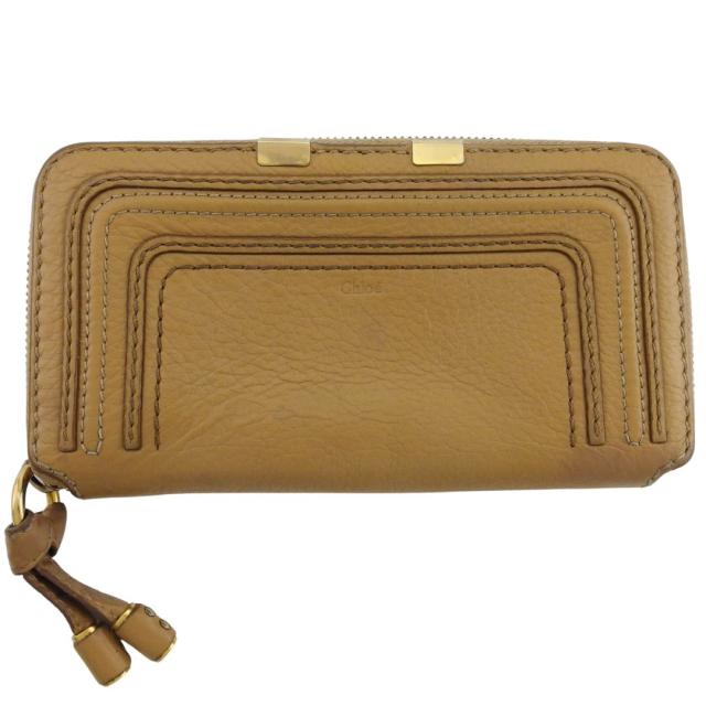 【BIGお買い物ラリー★30%OFFセール中】クロエ Chloe 長財布マーシー ベージュ レディース 中古