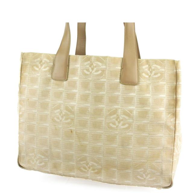 【X'masセール★30%OFF】シャネル CHANEL トートバッグニュートラベルライン トートMM ベージュ ゴールド レディース 中古