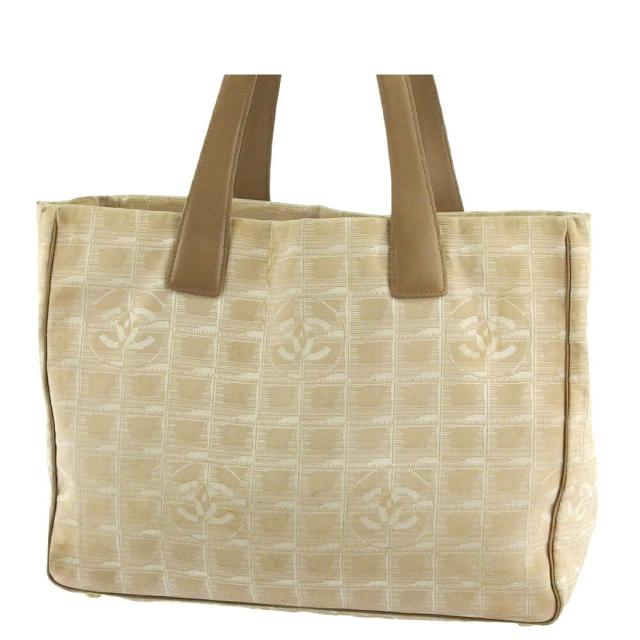 【X'masセール★30%OFF】シャネル CHANEL トートバッグニュートラベルライン トートMM ベージュ ゴールド レディース 中古