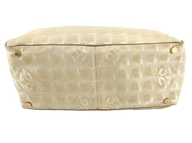 【GWタイムセール】シャネル CHANEL トートバッグニュートラベルライン トートMM ベージュ ゴールド レディース 中古_4