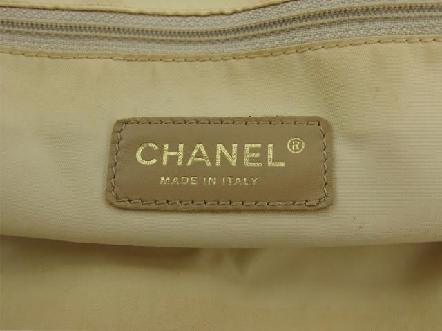 【GWタイムセール】シャネル CHANEL トートバッグニュートラベルライン トートMM ベージュ ゴールド レディース 中古_8