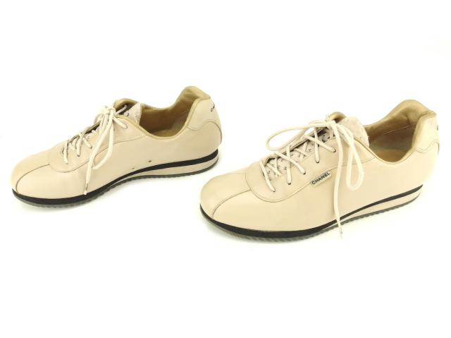 シャネル CHANEL スニーカースポーツライン #36 ベージュ レディース 中古_3