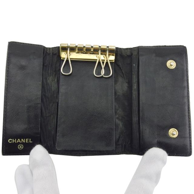 【30％OFF★週末タイムSALE】シャネル CHANEL キーケースココマーク オールドシャネル ブラック レディース 中古_4