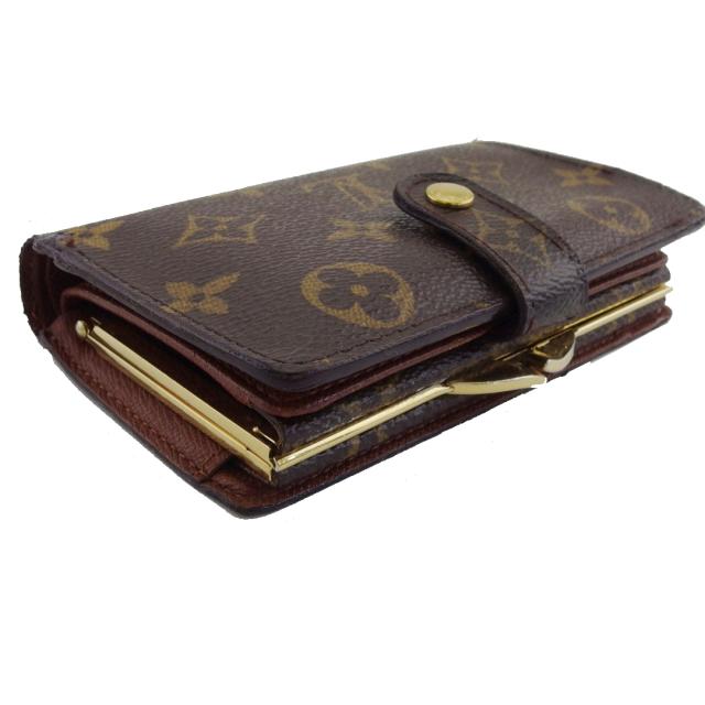 ルイ・ヴィトン LOUIS VUITTON 二つ折り財布モノグラム ポルトモネビエヴィエノワ ブラウン ベージュ レディース 中古_3