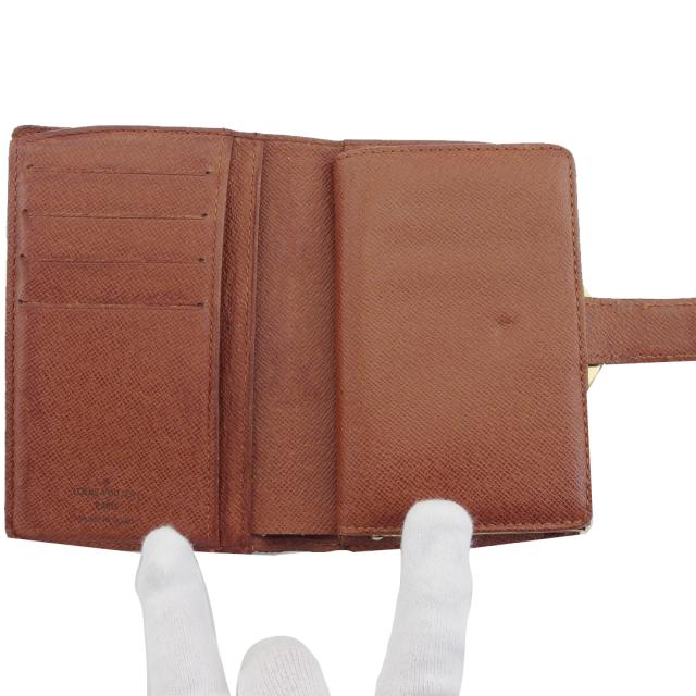 ルイ・ヴィトン LOUIS VUITTON 二つ折り財布モノグラム ポルトモネビエヴィエノワ ブラウン ベージュ レディース 中古_4