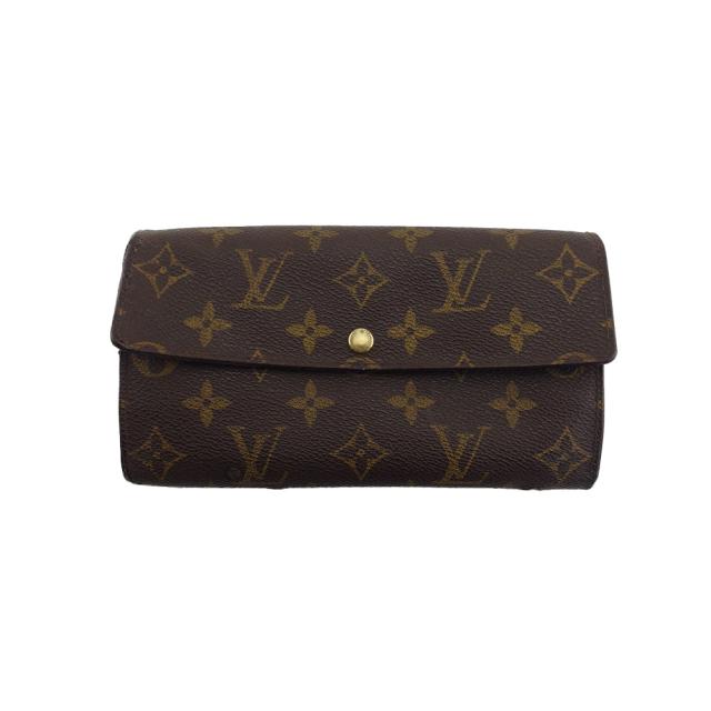 【BIGお買い物ラリー★30%OFFセール中】ルイ・ヴィトン LOUIS VUITTON 長財布モノグラム ポシェットポルトモネクレディ ブラウン×ベージュ レディース 中古