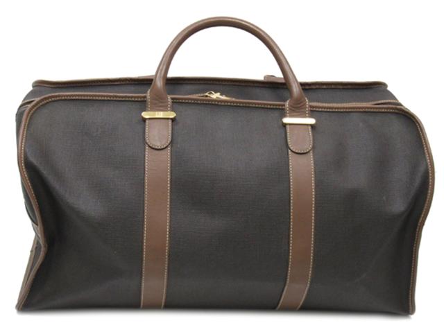 ダンヒル Dunhill ボストンバッグヘリンボーン グレー 灰色 ブラウン レディース 中古_1