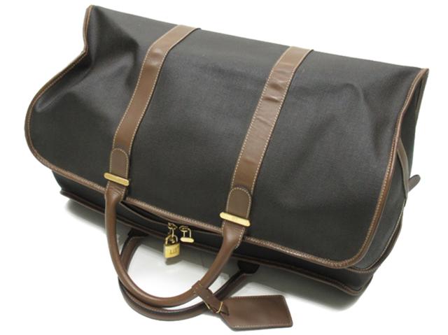ダンヒル Dunhill ボストンバッグヘリンボーン グレー 灰色 ブラウン レディース 中古_2
