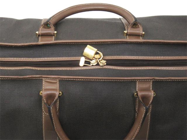 ダンヒル Dunhill ボストンバッグヘリンボーン グレー 灰色 ブラウン レディース 中古_4