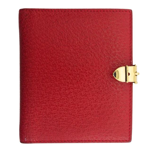 【BIGお買い物ラリー★30%OFFセール中】グッチ GUCCI 手帳カバーベルトデザイン アジェンダ レッド レディース 中古
