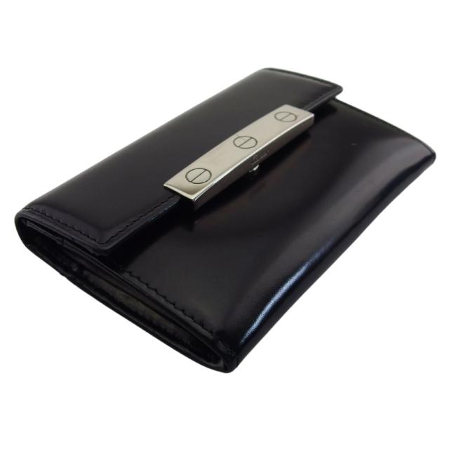 カルティエ 名刺入れ マスト L3000591 ブラック レザー 中古 マチ付
