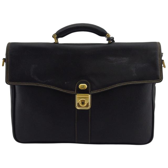 【30％OFF★週末タイムSALE】ダンヒル Dunhill ビジネスバッグ ブラック×ゴールド レディース 中古_1