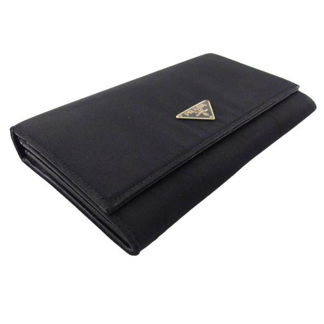 プラダ PRADA 長財布トライアングルロゴ ブラック レディース 中古_2