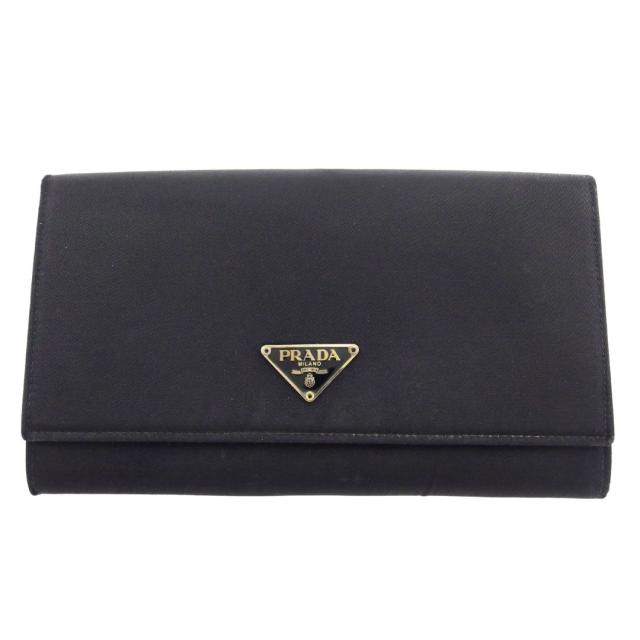 プラダ PRADA 長財布トライアングルロゴ ブラック レディース 中古_9