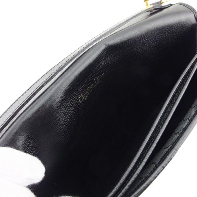 【週末タイムセール】ディオール Dior クラッチバッグロゴプレート 内側ハニカム柄 オールドディオール ブラック レディース 中古_5