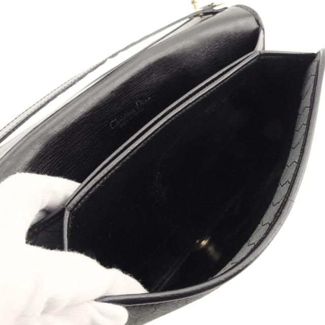 【週末タイムセール】ディオール Dior クラッチバッグロゴプレート 内側ハニカム柄 オールドディオール ブラック レディース 中古_7