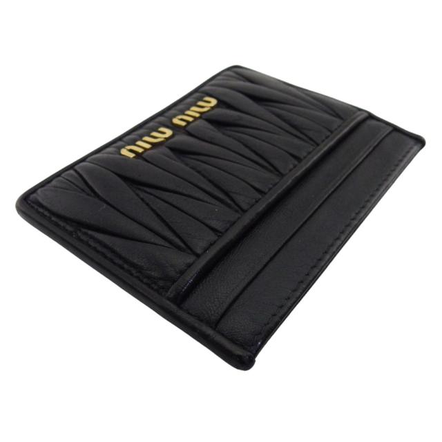 【30％OFF★週末タイムSALE】ミュウミュウ MIUMIU パスケースマテラッセ ブラック×ゴールド レディース 中古_3