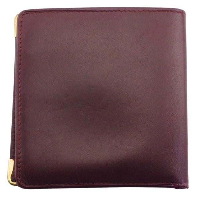未使用✨カルティエ レザー　二つ折り財布 マストライン　ボルドー レディース カルティエ Cartier 二つ折り財布 マストライン ボルドー 小物