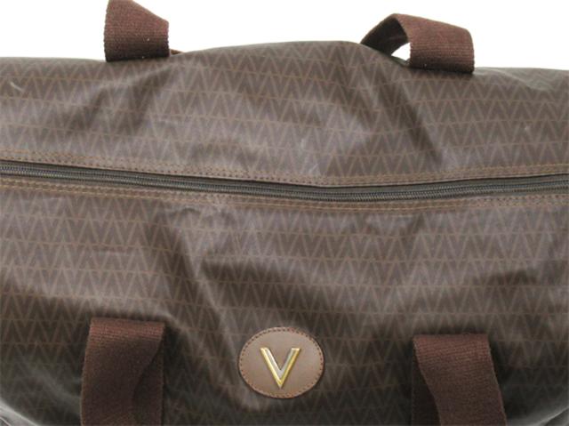 【30％OFF★週末タイムセール】マリオ・ヴァレンティノ MARIO VALENTINO ボストンバッグVマーク ブラウン レディース 中古_4