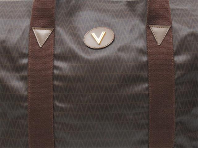 【30％OFF★週末タイムセール】マリオ・ヴァレンティノ MARIO VALENTINO ボストンバッグVマーク ブラウン レディース 中古_5