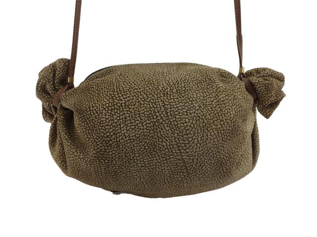 【30％OFF★週末タイムセール】ボルボネーゼ BORBONESE ショルダーバッグうずら柄 redwallタグ付き ベージュ ブラウン レディース 中古_2