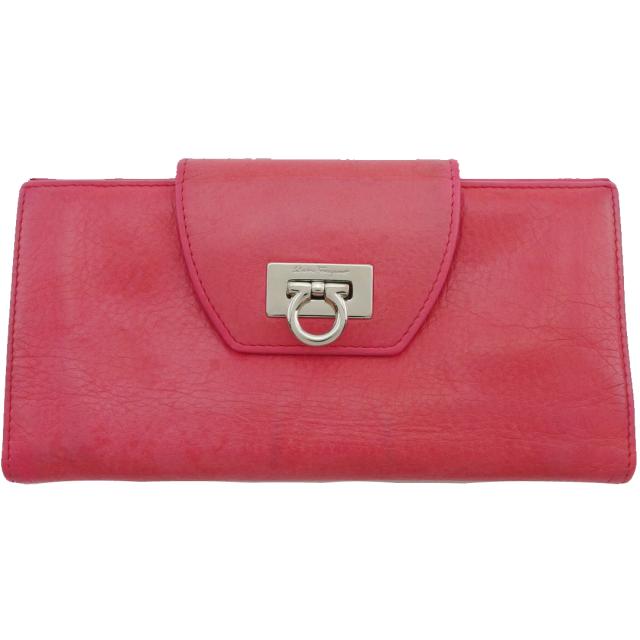 フェラガモ☆長財布☆ピンク☆中古 サルヴァトーレフェラガモ